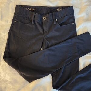 Lilly Pulitzer Black Embellished Jeans Zip Up Stretch Women's Worth Skinny